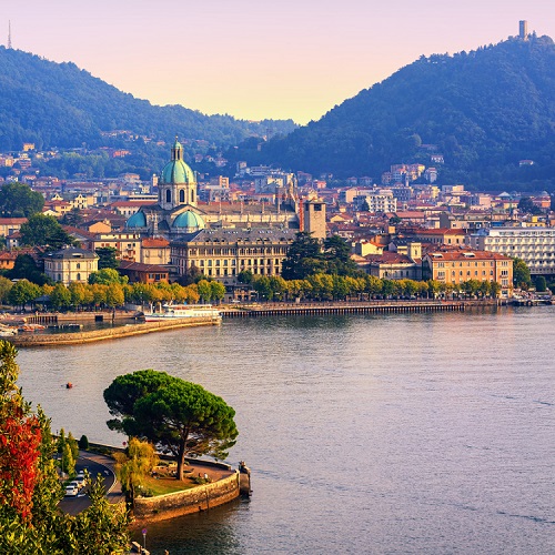 Center of Como seen from the lake