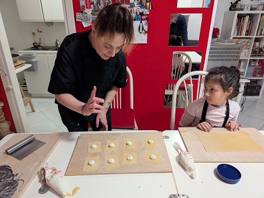 Beatrice during a cooking class