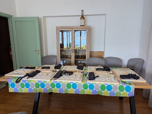Pasta boards ready for the cooking class